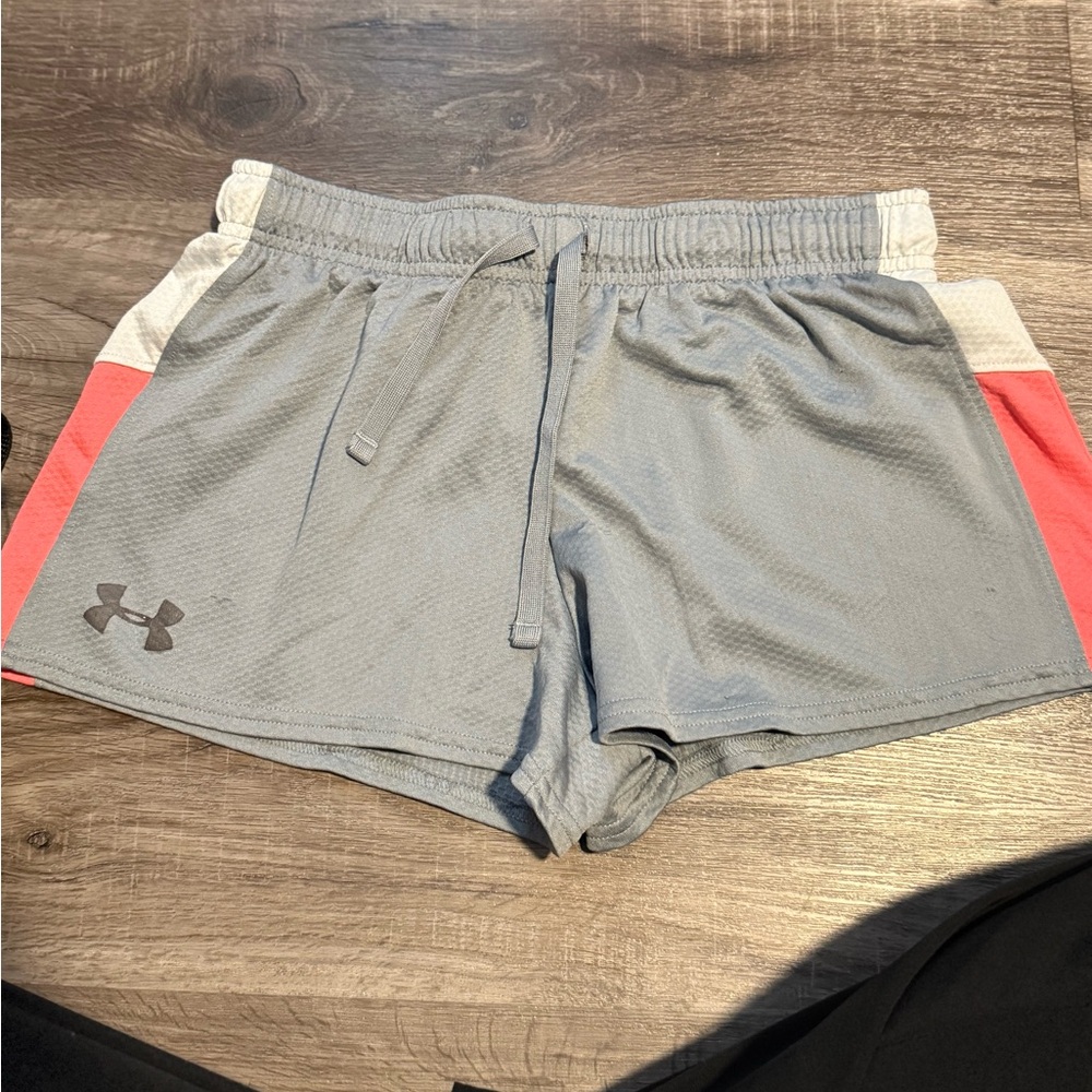 Under Armour Women's Athletic Shorts in Gray and peach